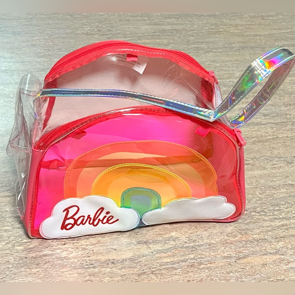 Barbie clear plastic rainbow bag with Velcro